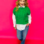 Lady Luck Cable Knit Short Sleeve Top - Shabby 2 Chic Boutiques