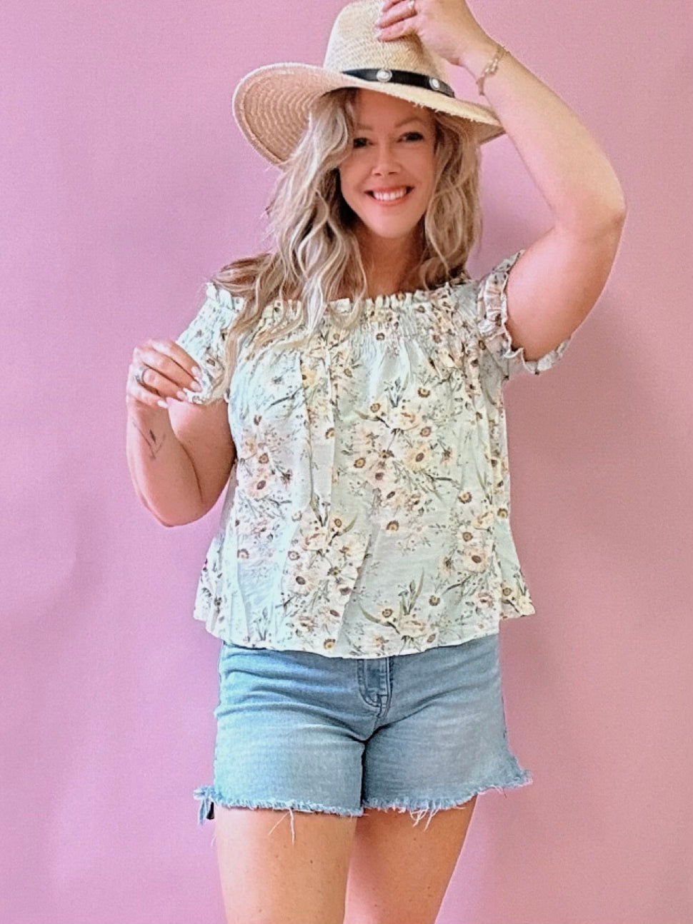 Leann Floral Off The Shoulder Top