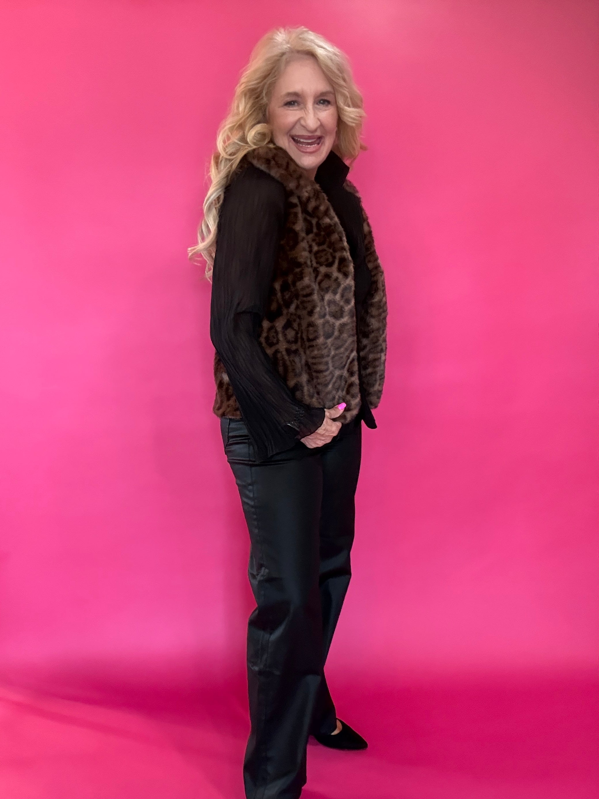 Leopard Faux Fur Vest