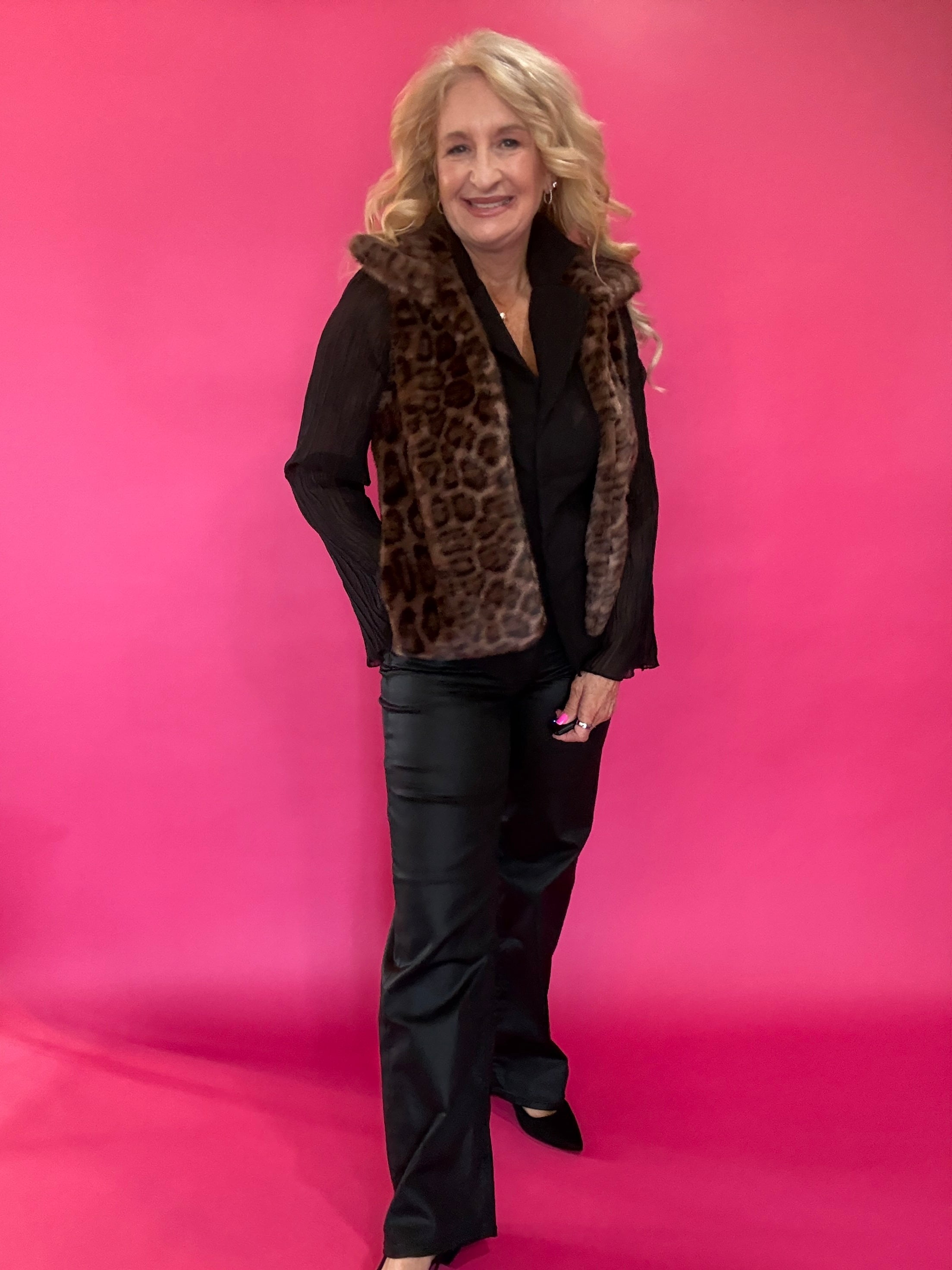 Leopard Faux Fur Vest