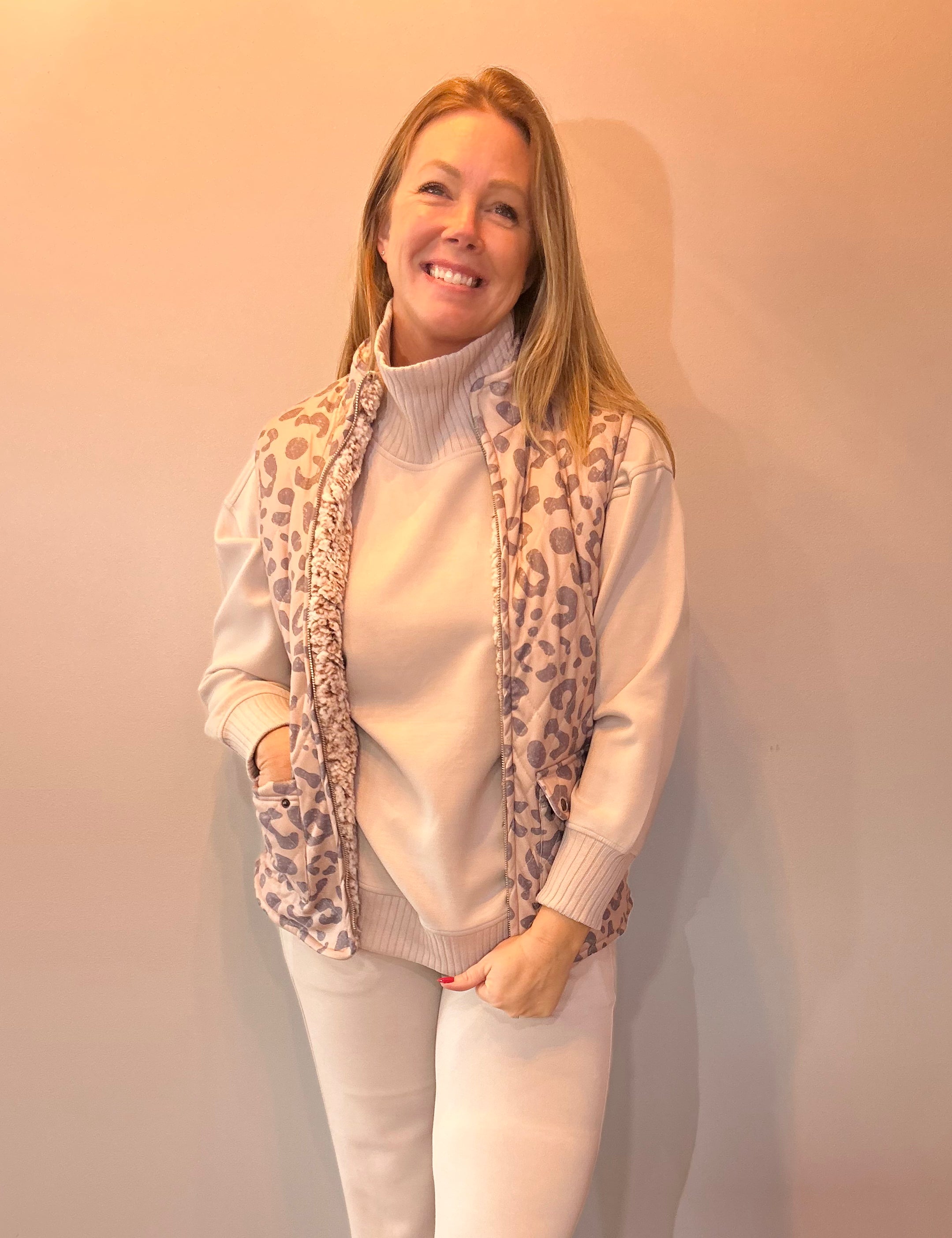 Leopard Fleece Vest