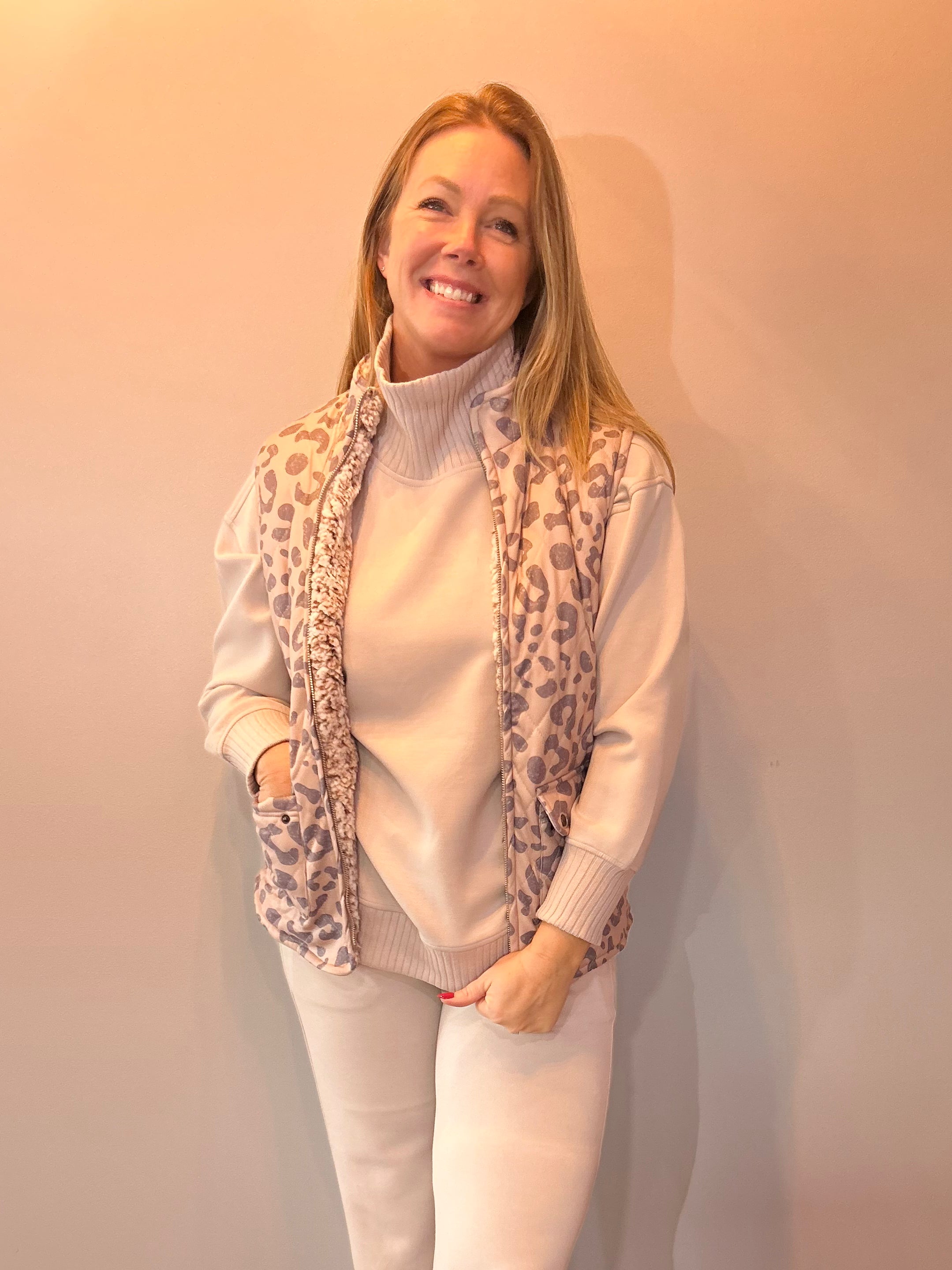 Leopard Fleece Vest