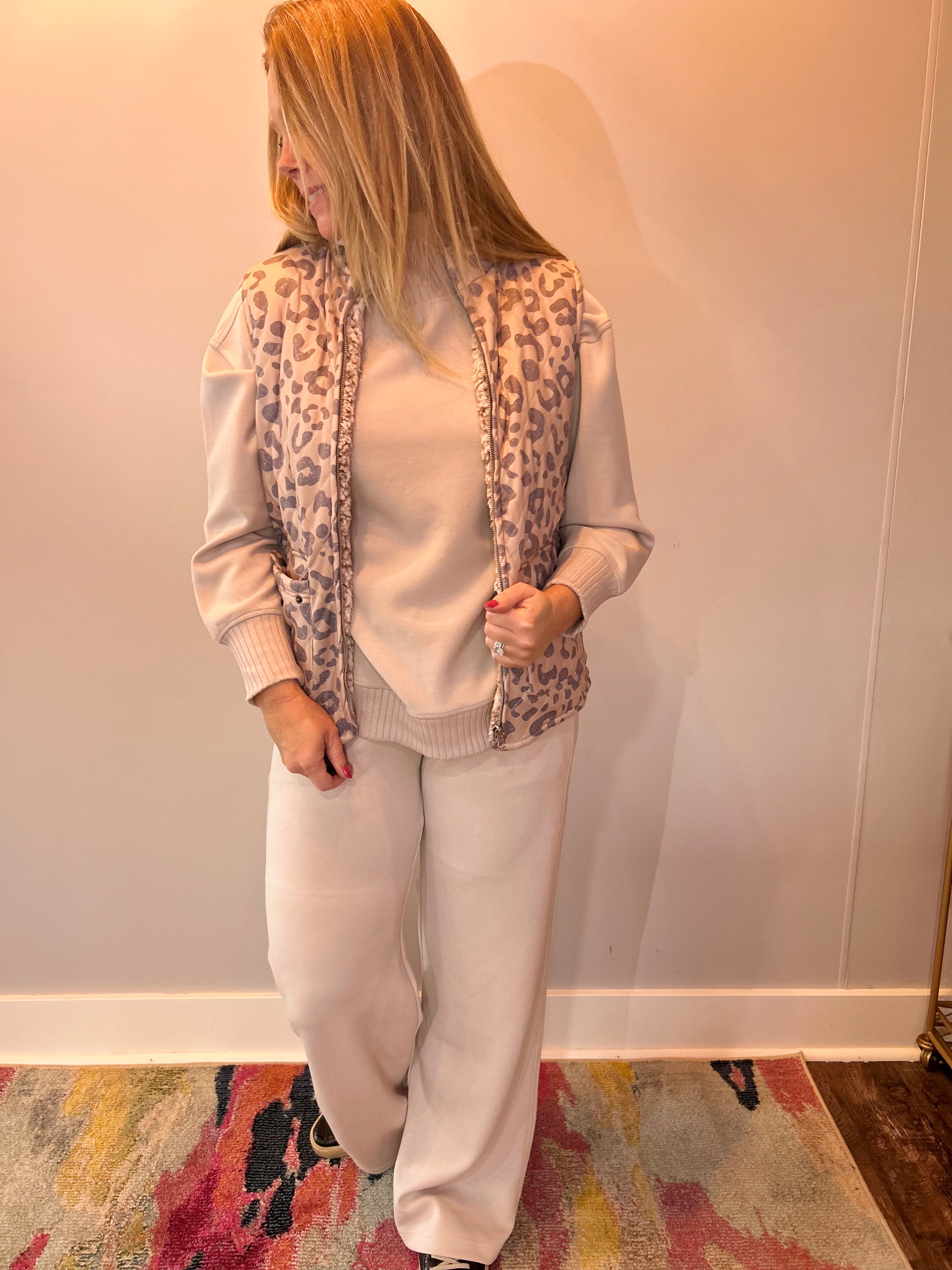 Leopard Fleece Vest