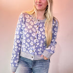 Leopard-Print Button-Front Cardigan