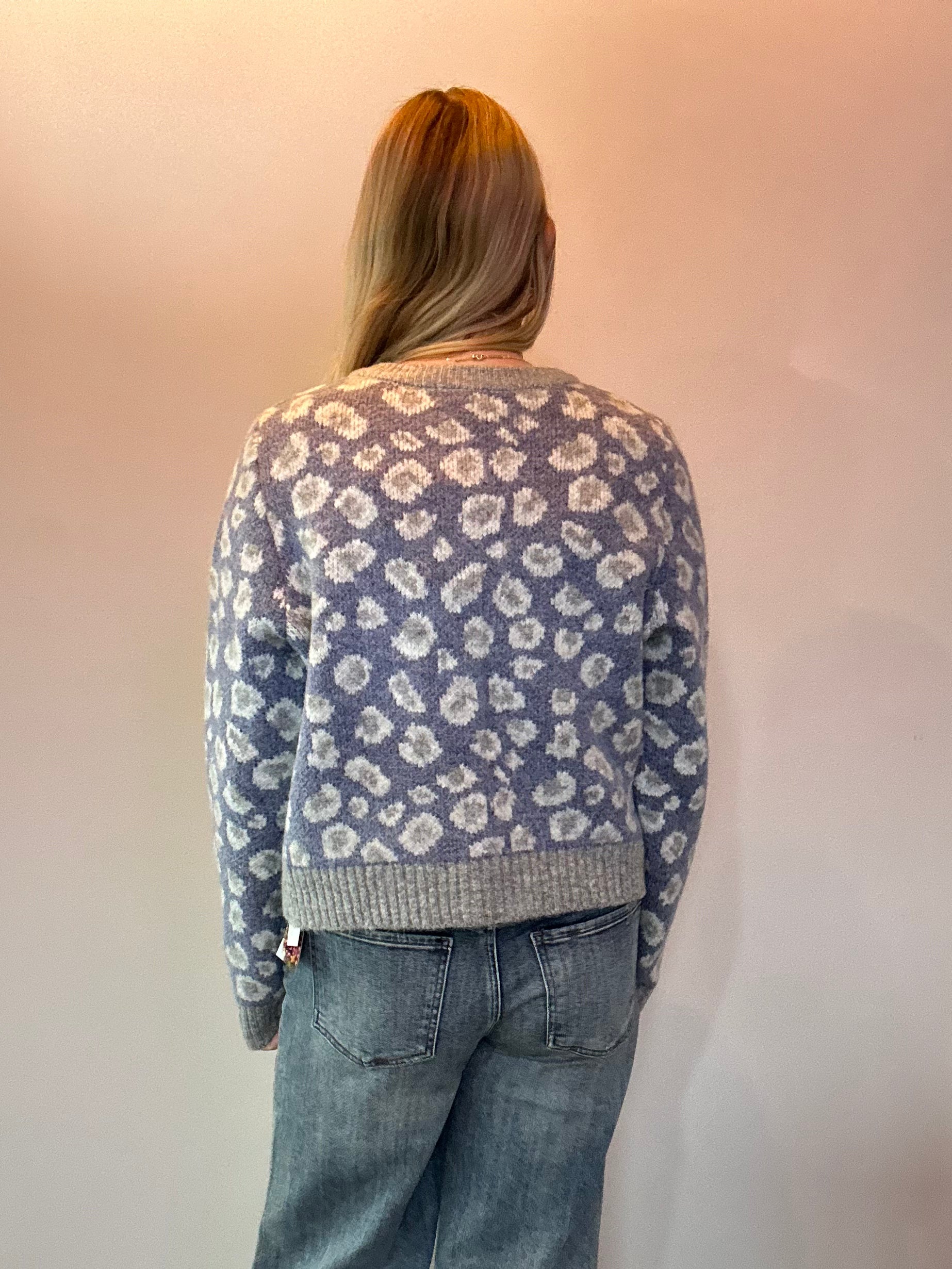 Leopard-Print Button-Front Cardigan