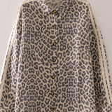 Leopard Print Pocket Front Shacket Layering Top