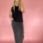 Lightweight Knit Sleeveless Turtleneck Layering Top in Black