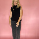 Lightweight Knit Sleeveless Turtleneck Layering Top in Black