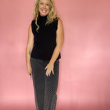 Lightweight Knit Sleeveless Turtleneck Layering Top in Black