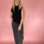Lightweight Knit Sleeveless Turtleneck Layering Top in Black