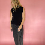 Lightweight Knit Sleeveless Turtleneck Layering Top in Black