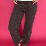 Logan Brown Cheetah Stretch Mid Rise Dad Jean Hidden