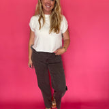 Logan Brown Cheetah Stretch Mid Rise Dad Jean Hidden
