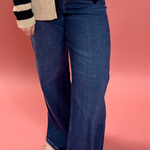 Logan Dark Wash Clean Stretch Dad Jean with Hem