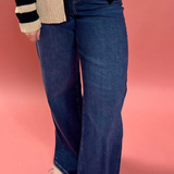 Logan Dark Wash Clean Stretch Dad Jean with Hem