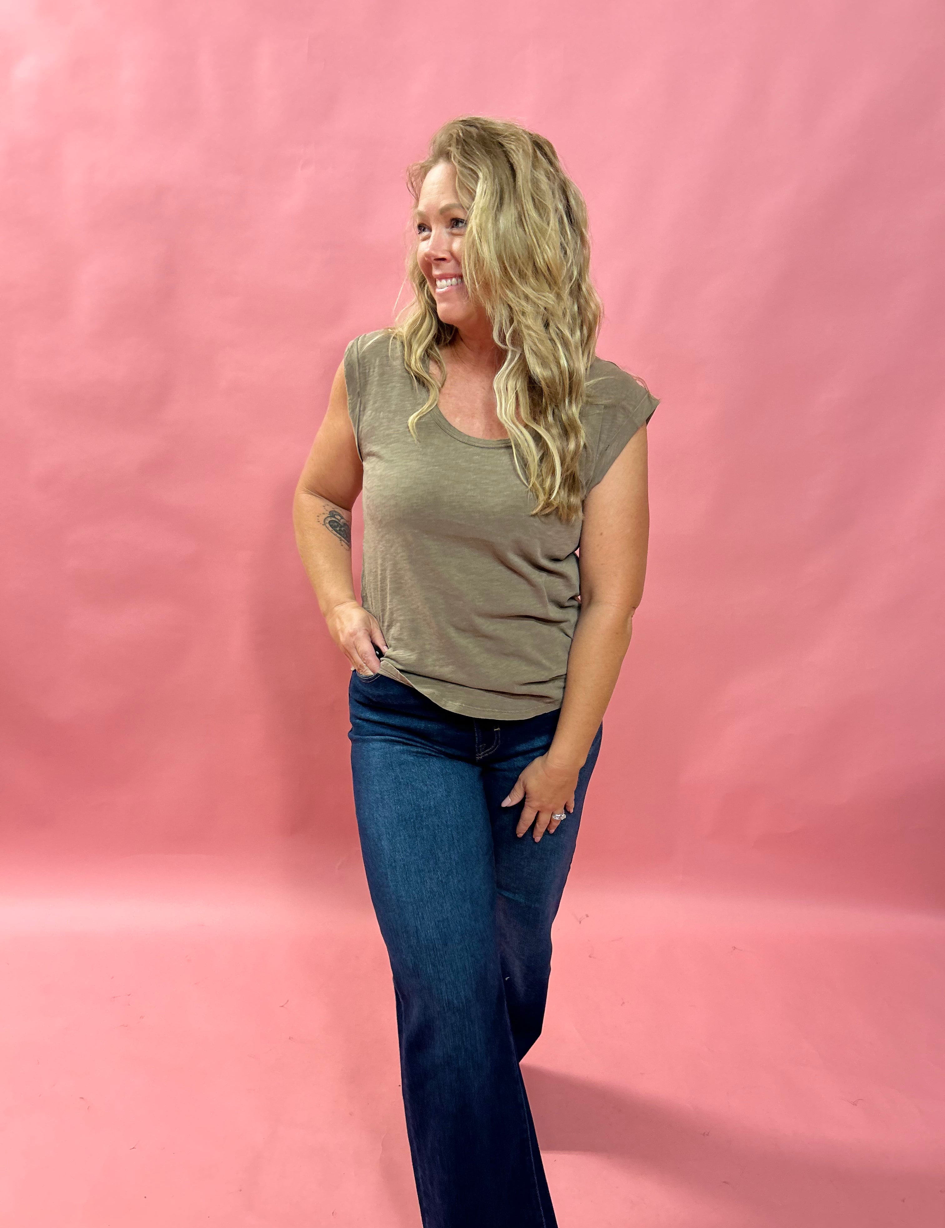 Logan Dark Wash Stretch Dad Jean - Shabby 2 Chic Boutiques