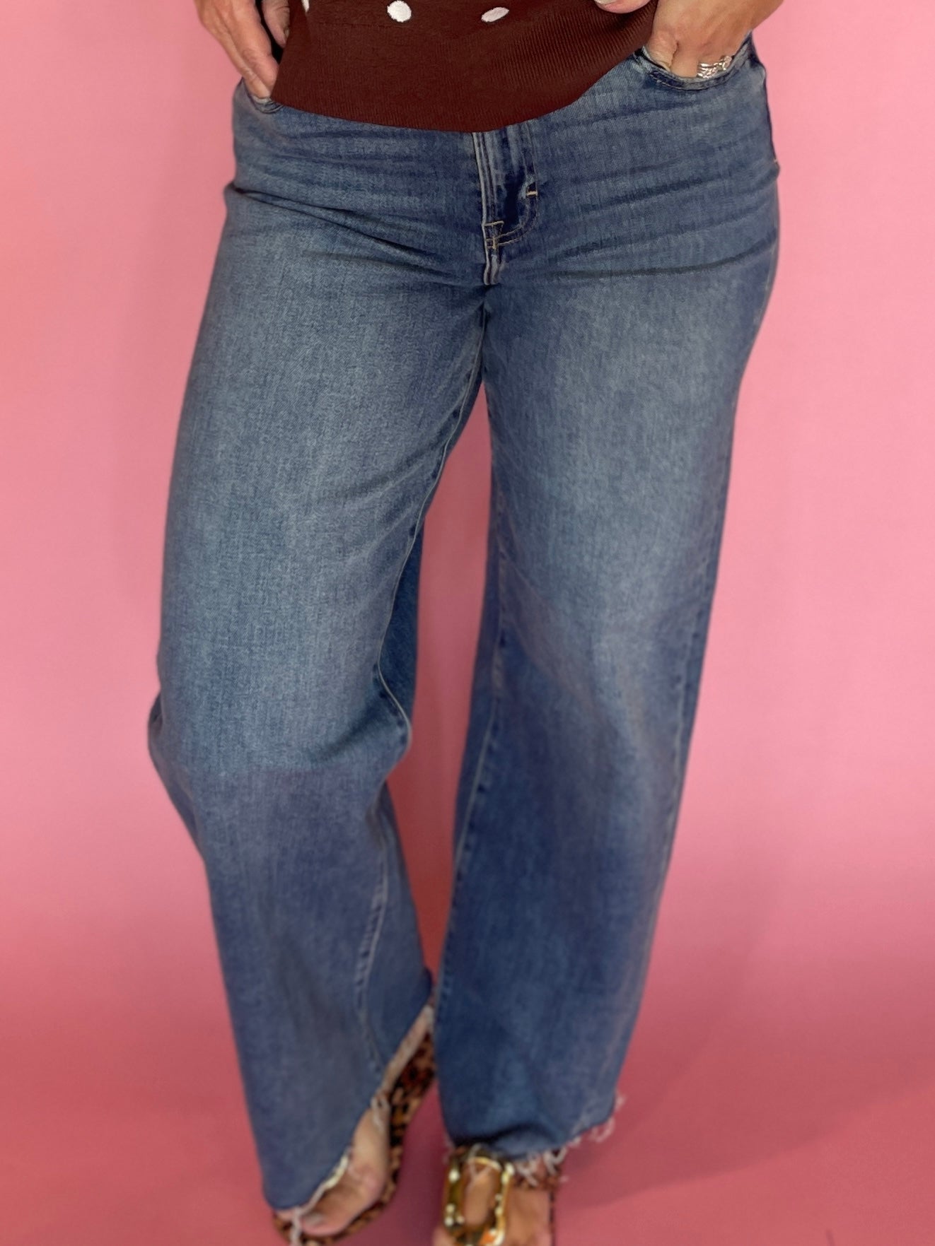 Logan Medium Dark Clean Stretch Dad Jeans
