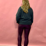 Look At Me Now Faux Leather Boot Cut Leggings in Burgundy