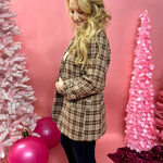 Lourdes Brown Plaid Blazer - Shabby 2 Chic Boutiques