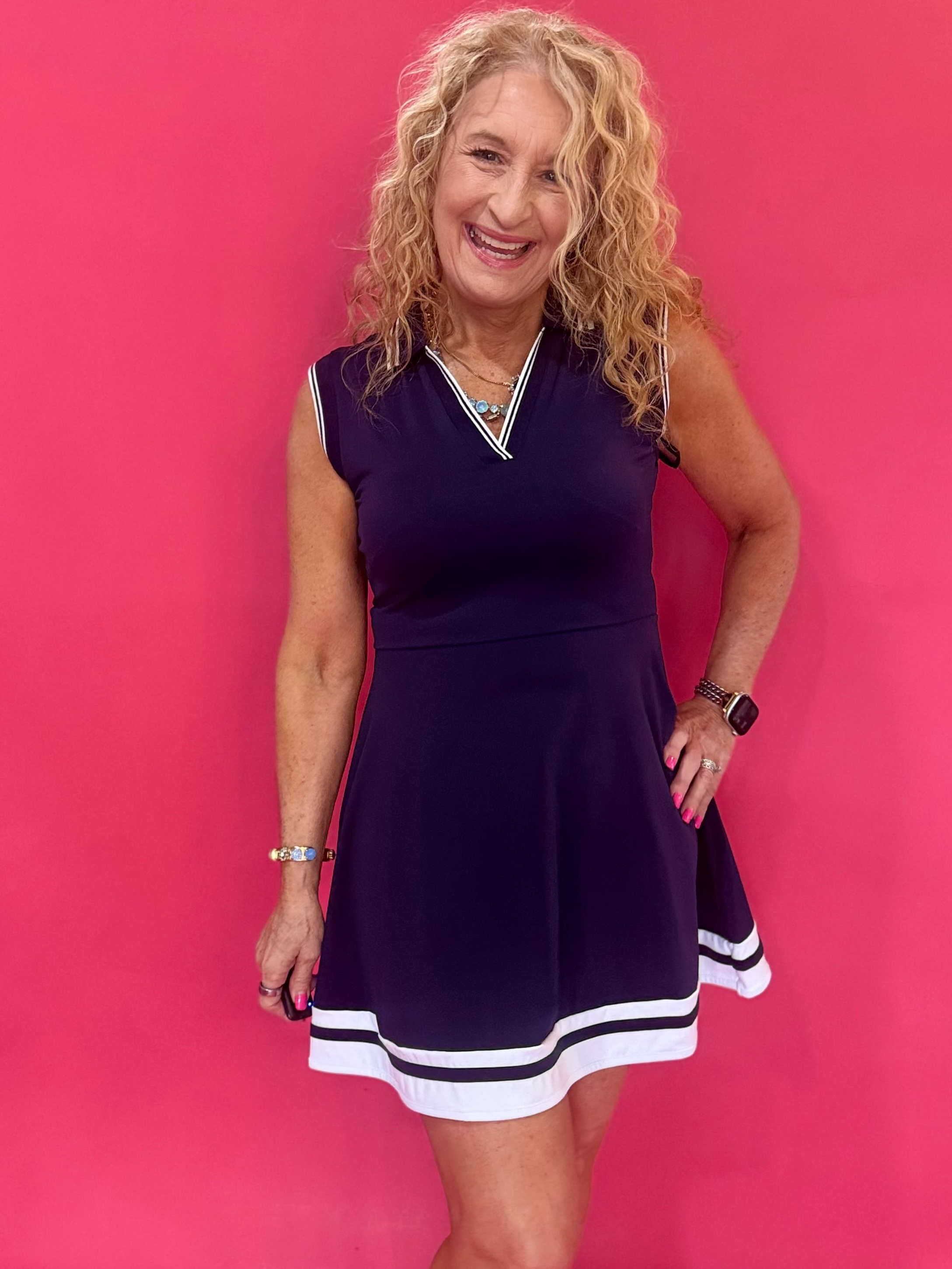 Love Match Collared Tennis Dress in Blue - Shabby 2 Chic Boutiques