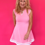 Love Match Collared Tennis Dress in Pink