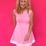 Love Match Collared Tennis Dress in Pink