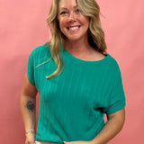 Lucky Loose Knit Sweater in Emerald