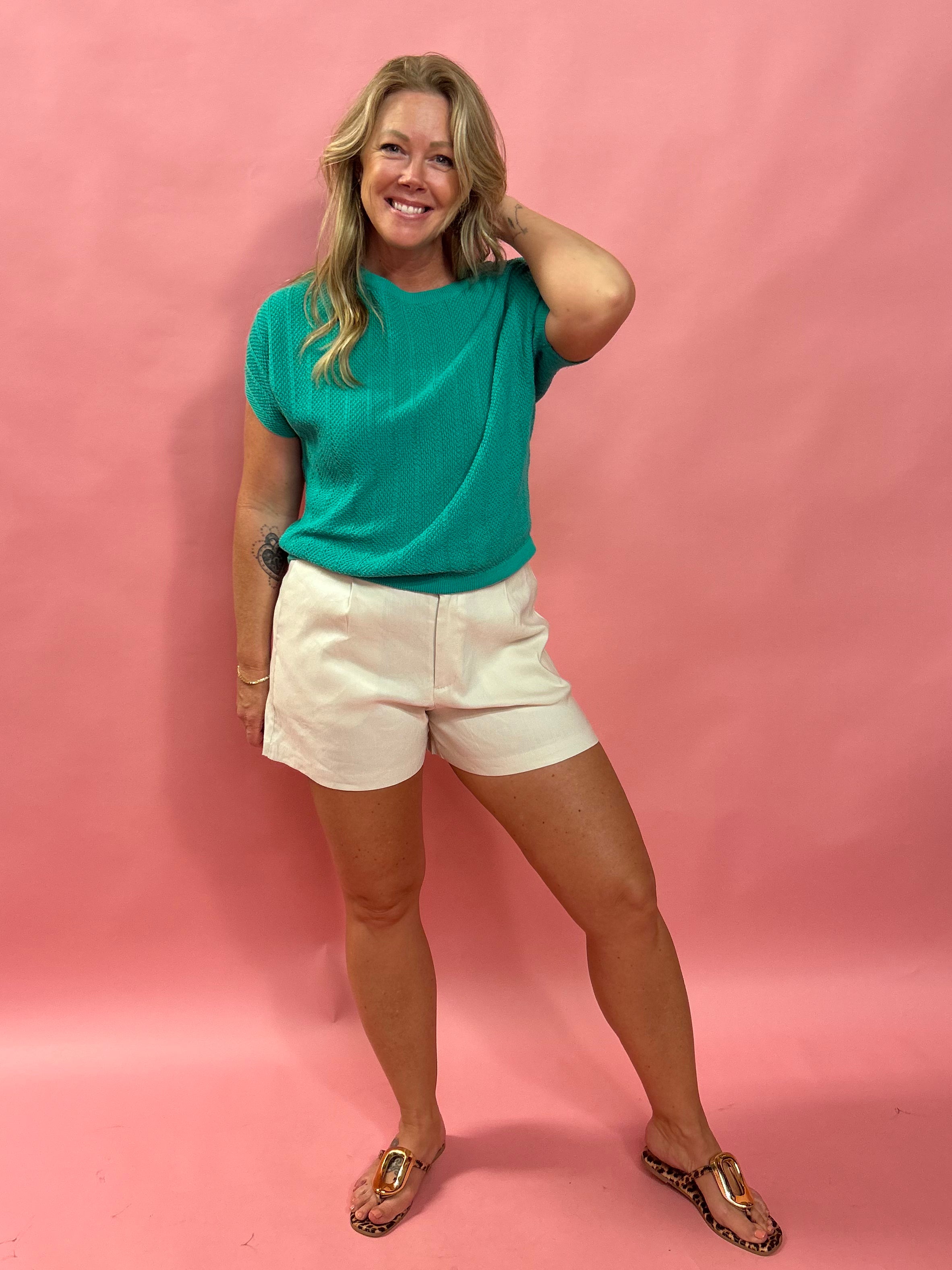 Lucky Loose Knit Sweater in Emerald