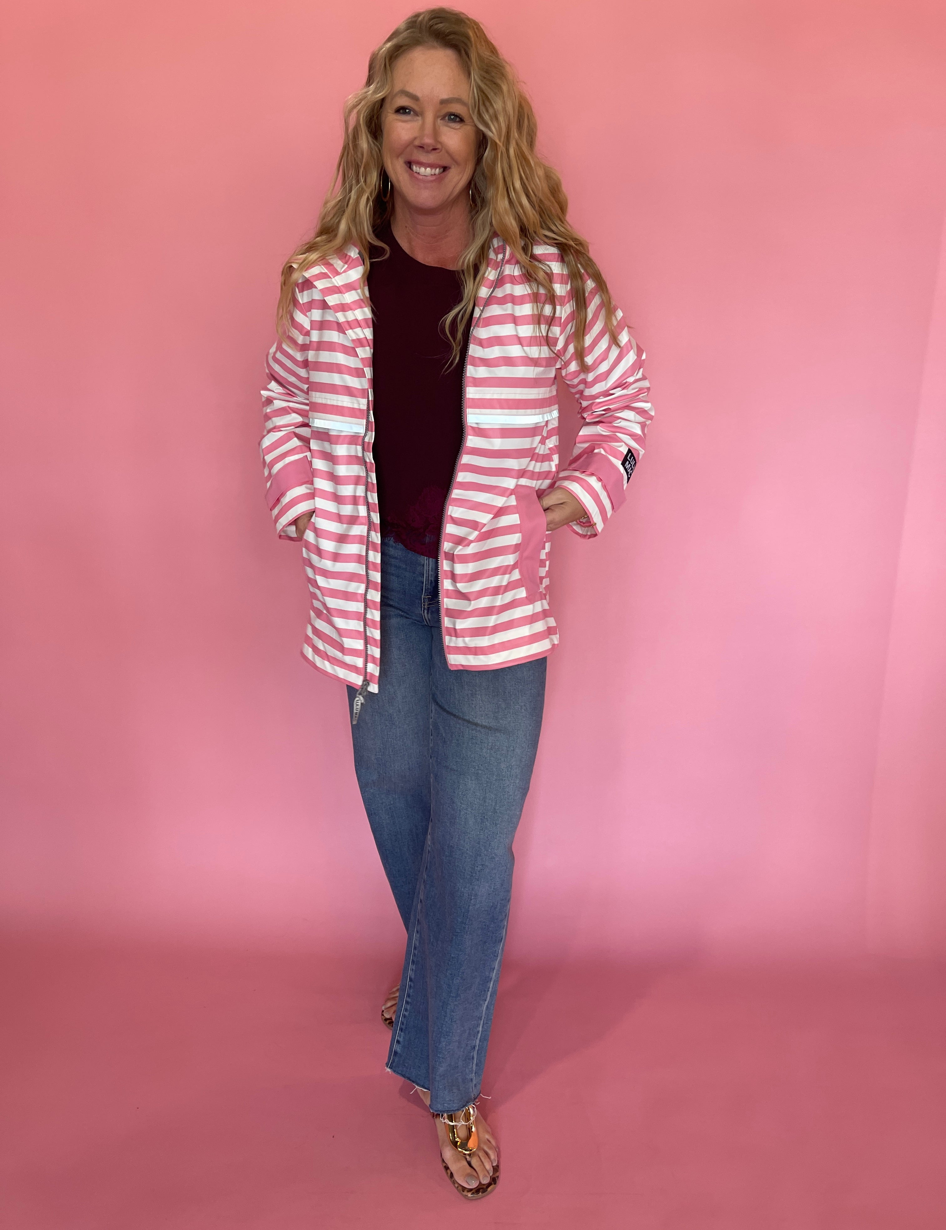 Lulu Mac Raincoat Darby Pink/White