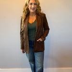 Luxe Layers Suede Blazer in Espresso