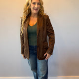 Luxe Layers Suede Blazer in Espresso