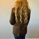 Luxe Layers Suede Blazer in Espresso