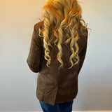 Luxe Layers Suede Blazer in Espresso