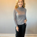 Luxe Ribbed Mock Neck Sweater in Charcoal