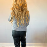 Luxe Ribbed Mock Neck Sweater in Charcoal