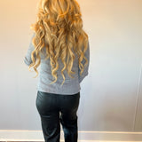 Luxe Ribbed Mock Neck Sweater in Charcoal