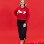 MERRY & Bright Holiday Sweater in Red