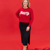 MERRY & Bright Holiday Sweater in Red
