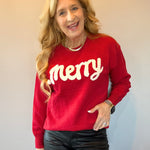 MERRY & Bright Holiday Sweater in Red
