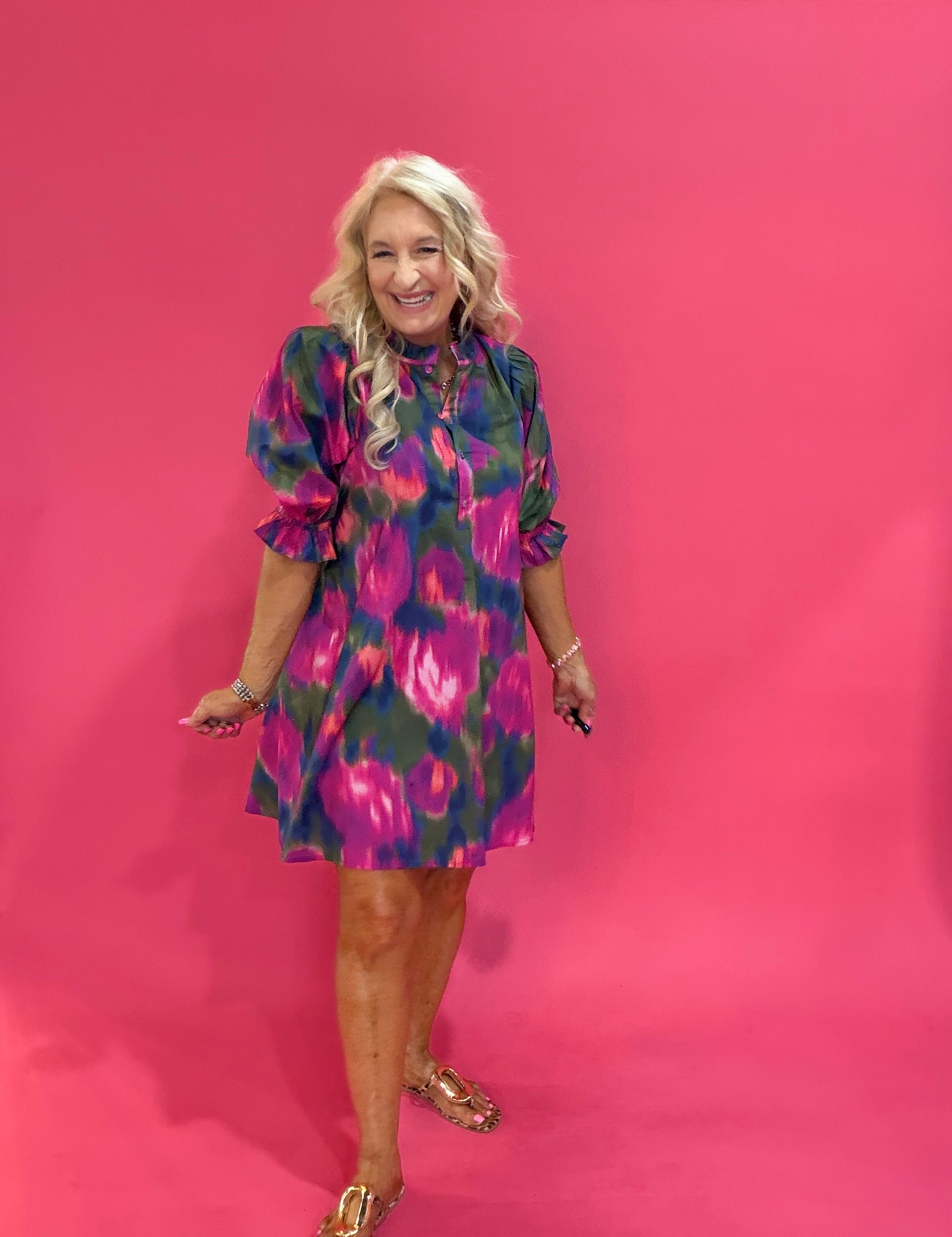 Magenta Moment Floral Dress