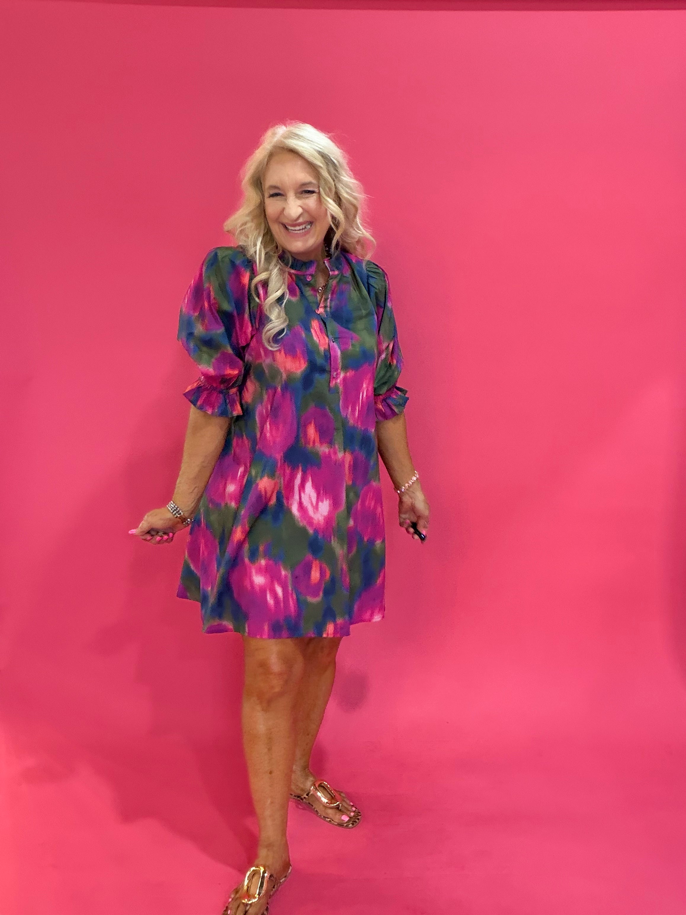 Magenta Moment Floral Dress