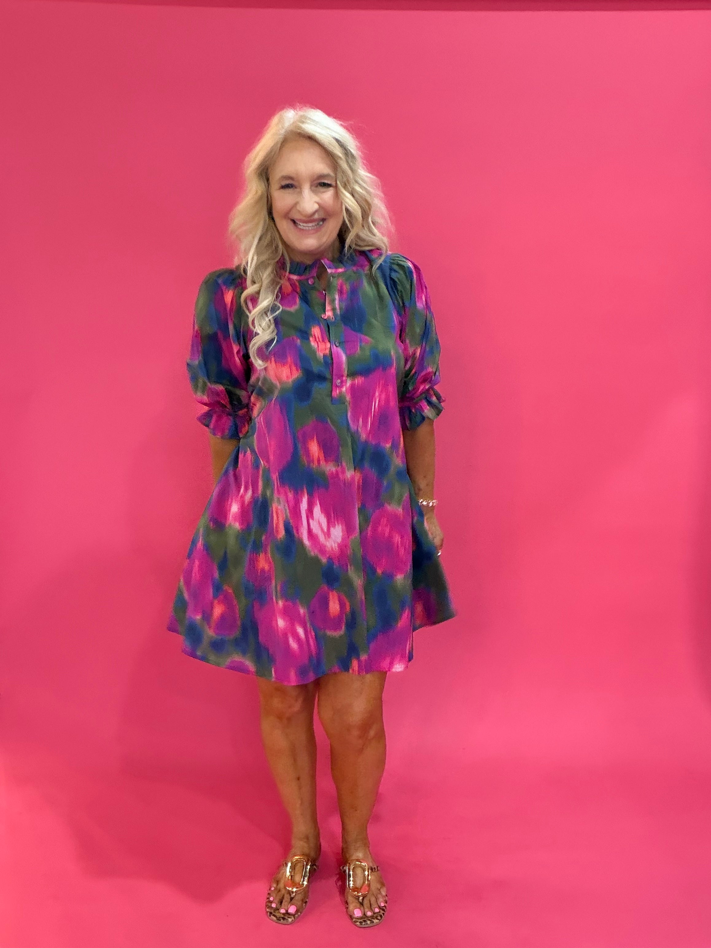 Magenta Moment Floral Dress