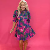 Magenta Moment Floral Dress