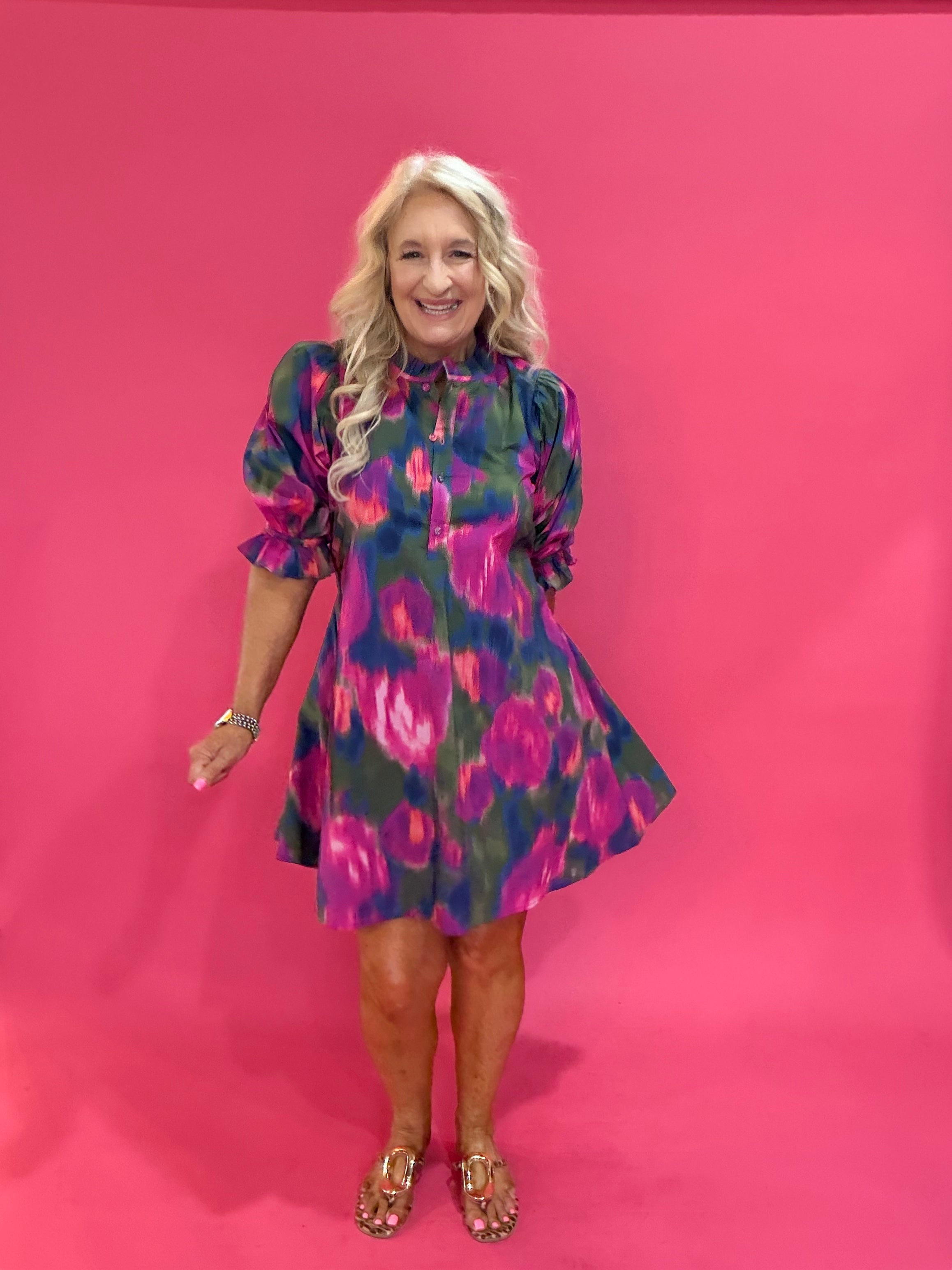 Magenta Moment Floral Dress