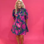 Magenta Moment Floral Dress