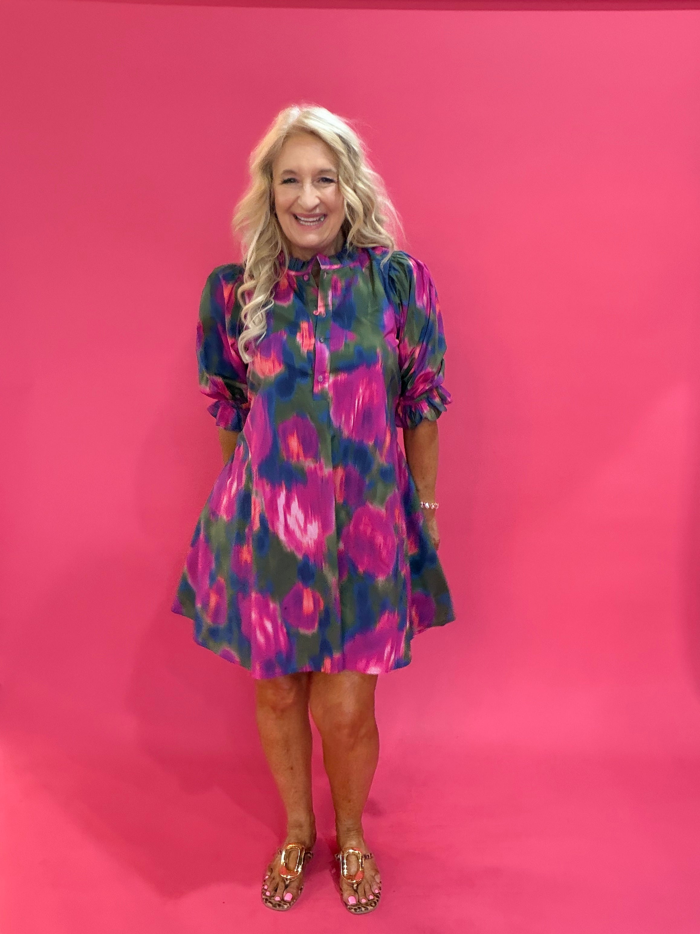 Magenta Moment Floral Dress