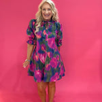 Magenta Moment Floral Dress