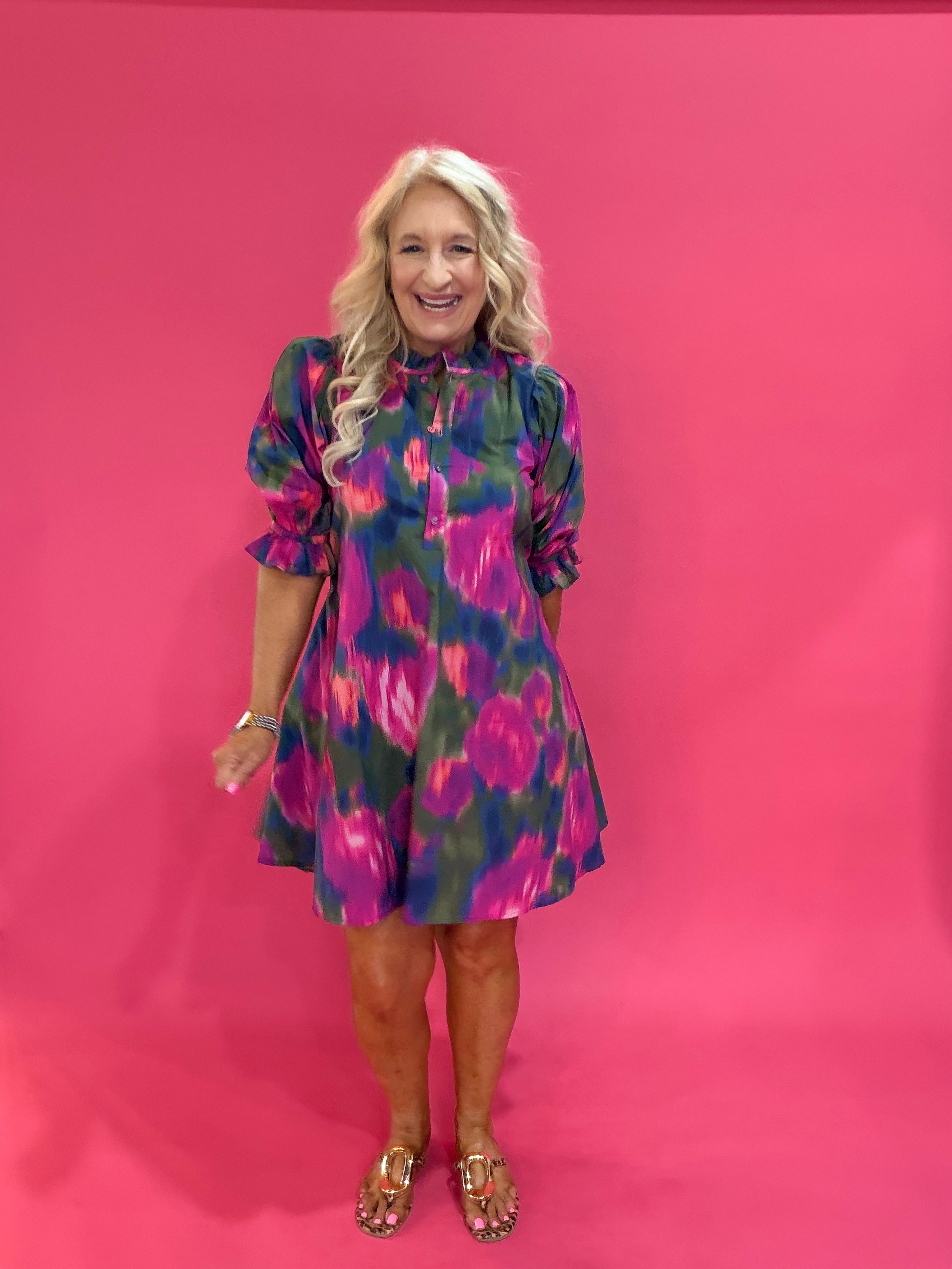 Magenta Moment Floral Dress