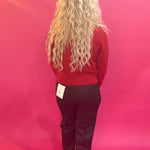 Main Jeweled Character Knit Sweater in Red