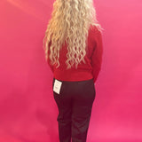 Main Jeweled Character Knit Sweater in Red